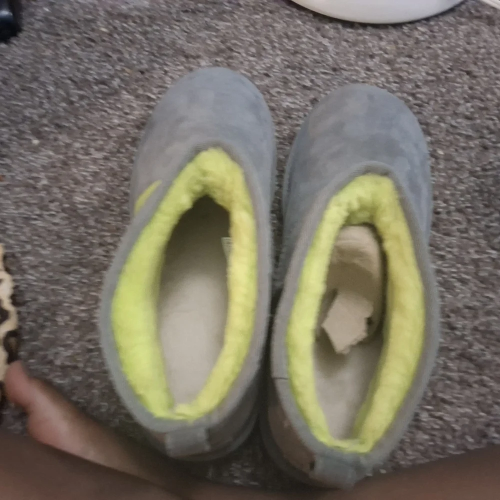 UGG Gray and Yellow Shearling Boots